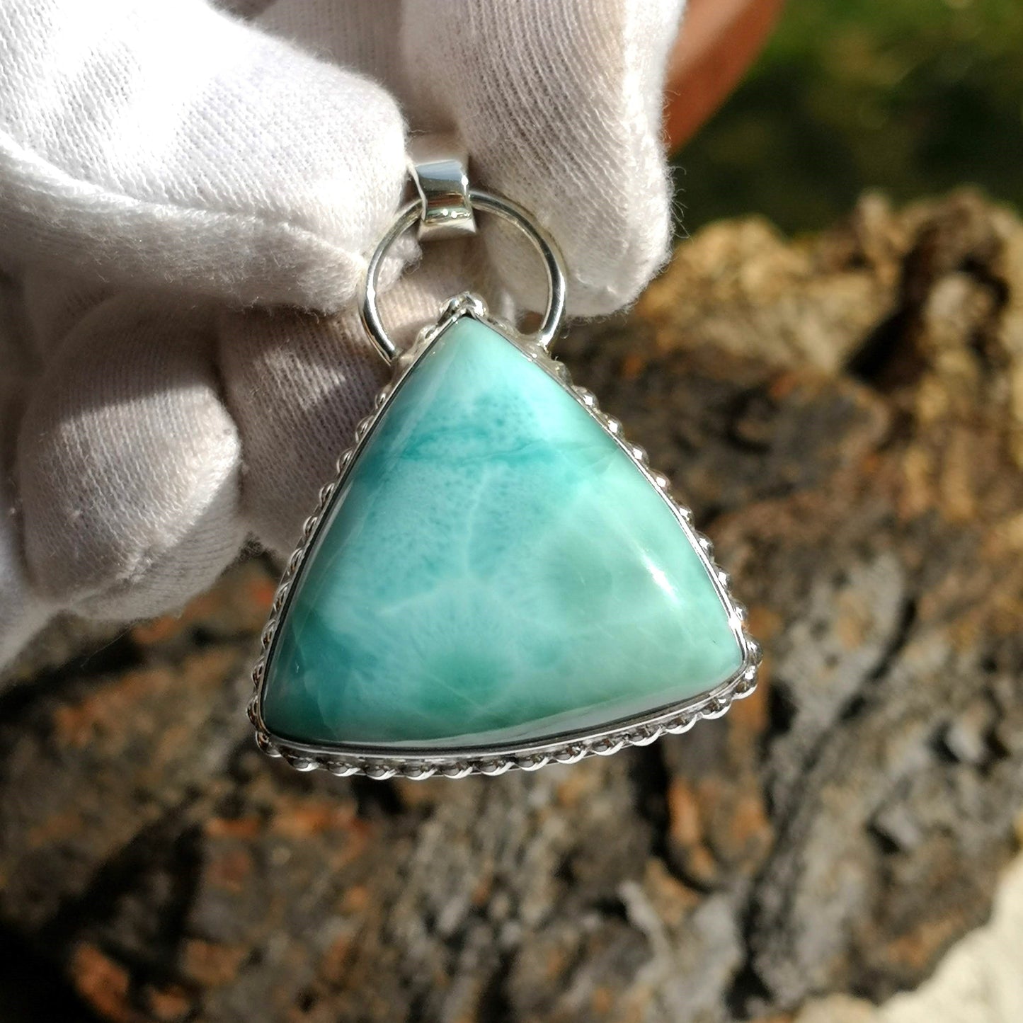 Colgante Larimar en plata de ley